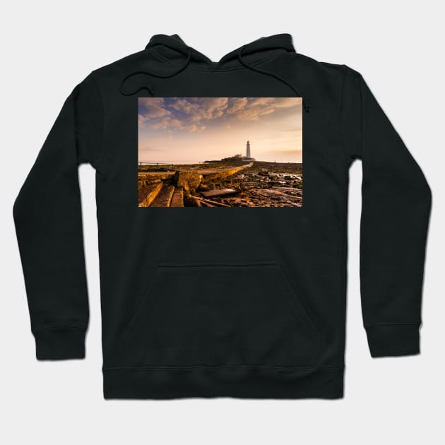 Causeway to St Mary's Lighthouse Hoodie by jldunbar